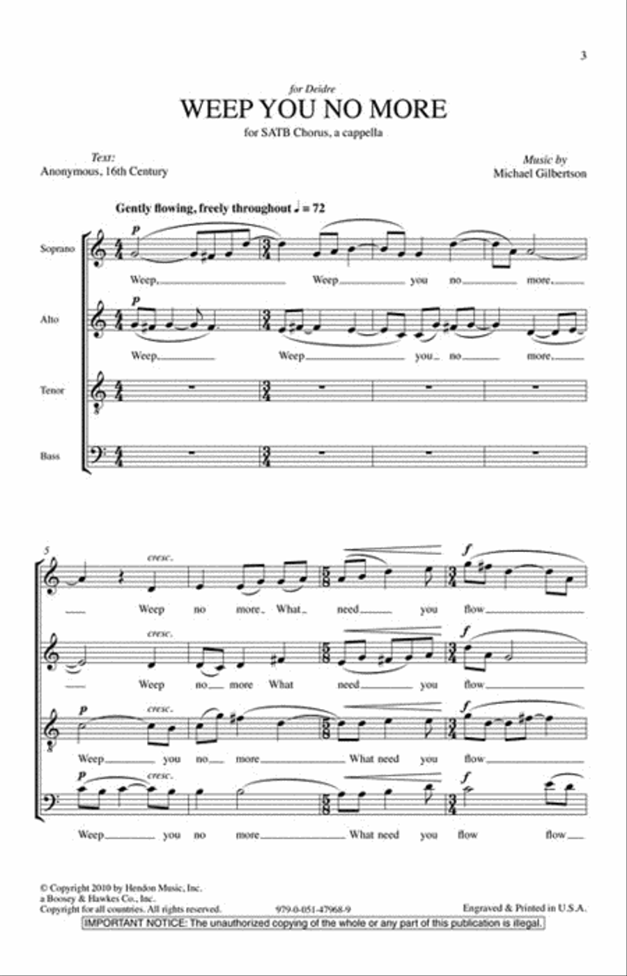 Weep You No More 4-Part scores gallery preview page 2