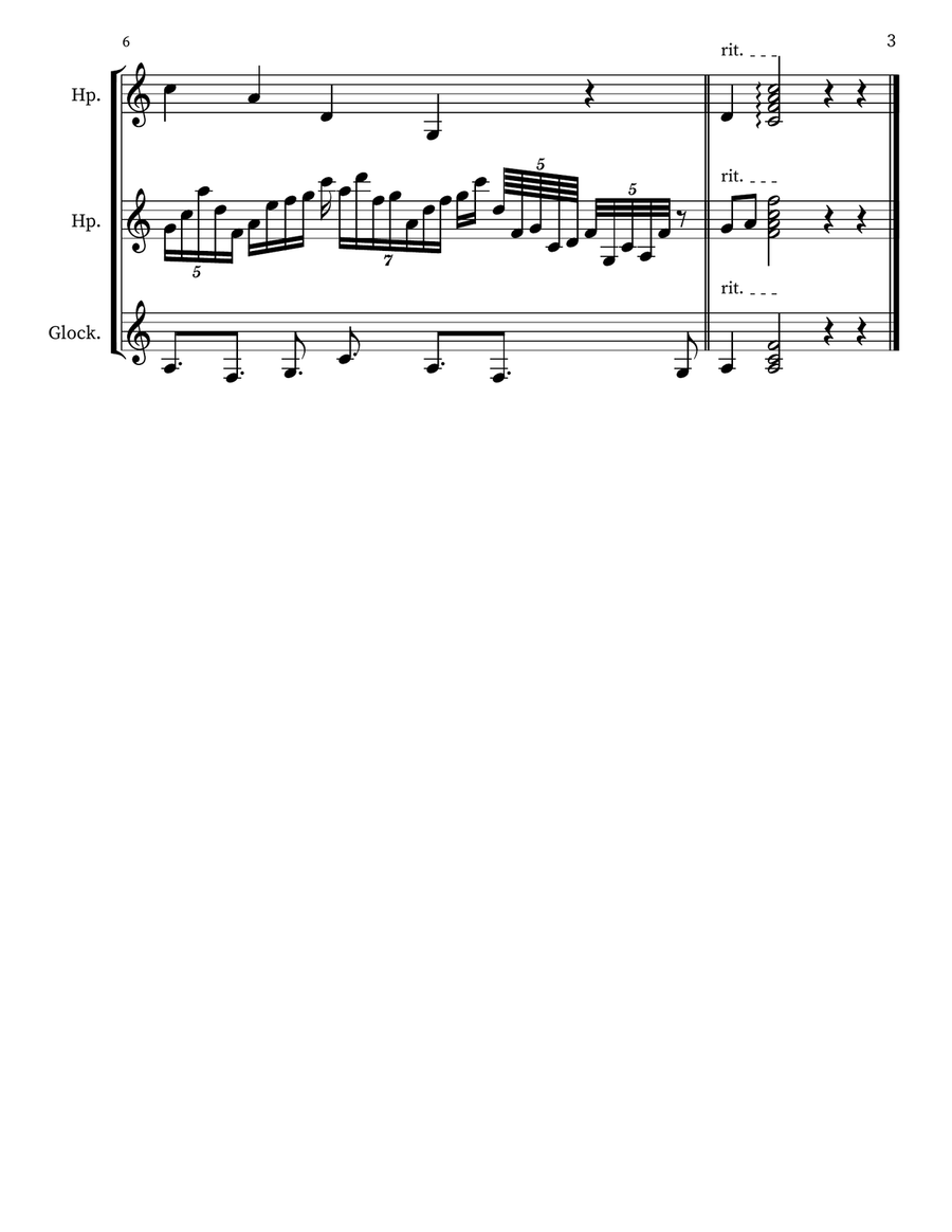 A92 for harps, glockenspiel Small Ensemble scores gallery preview page 3