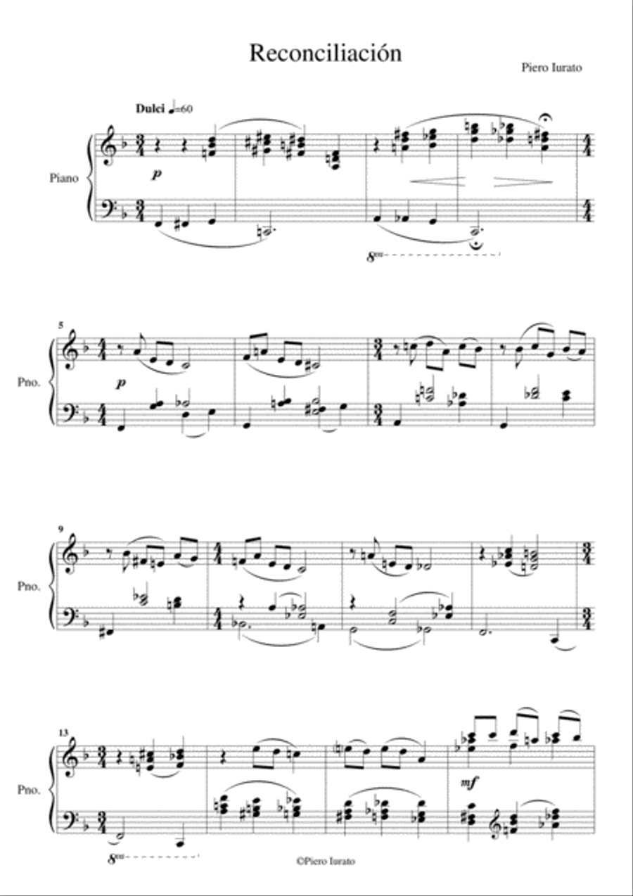 Reconciliación Easy Piano scores gallery preview page 1