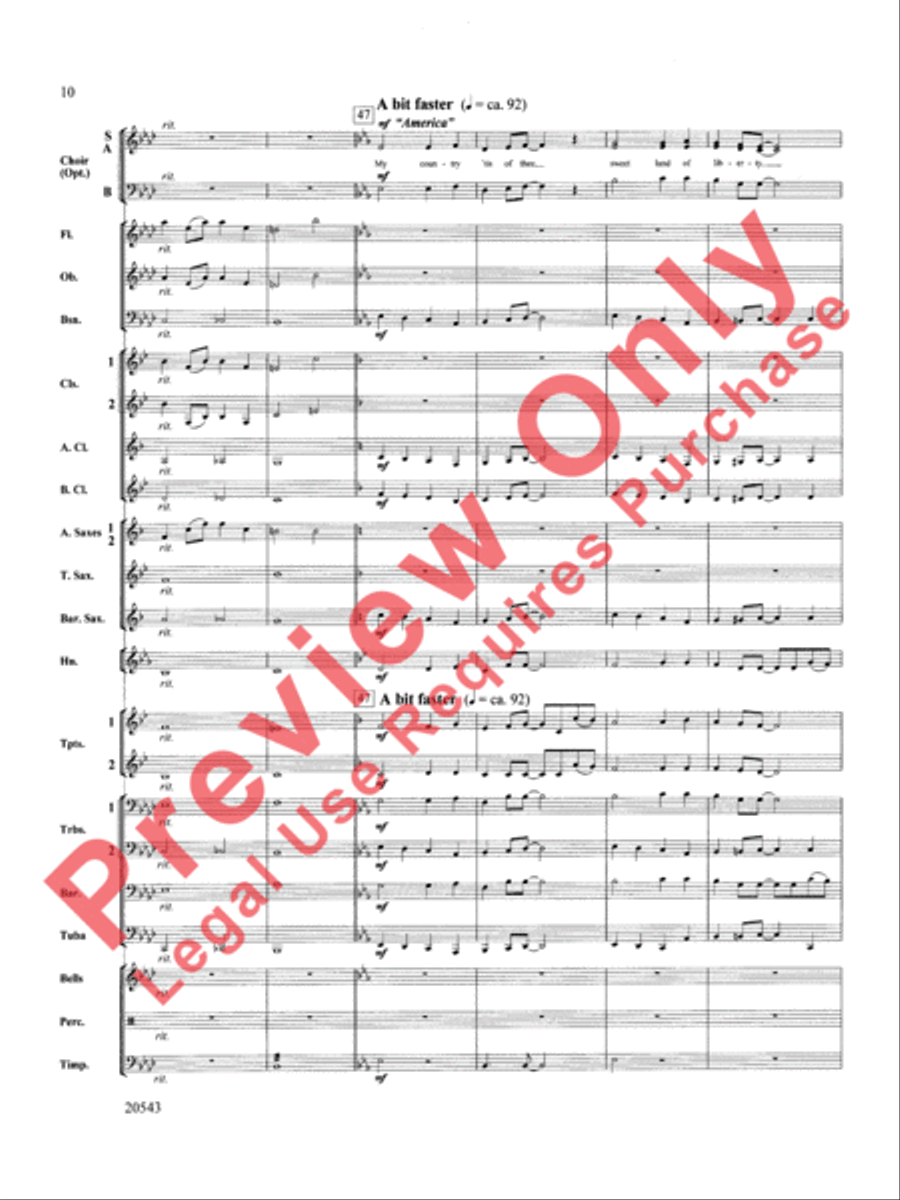 United We Stand (An American Medley) Concert Band scores gallery preview page 11