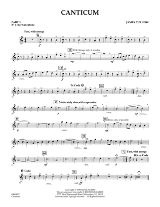 Canticum - Pt.3 - Bb Tenor Saxophone