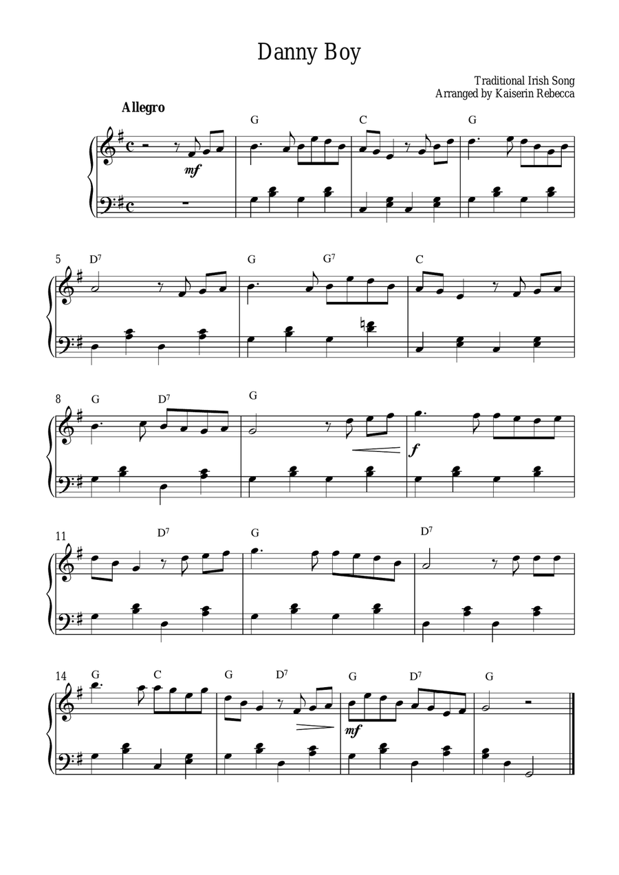 Danny Boy Piano Method scores gallery preview page 1