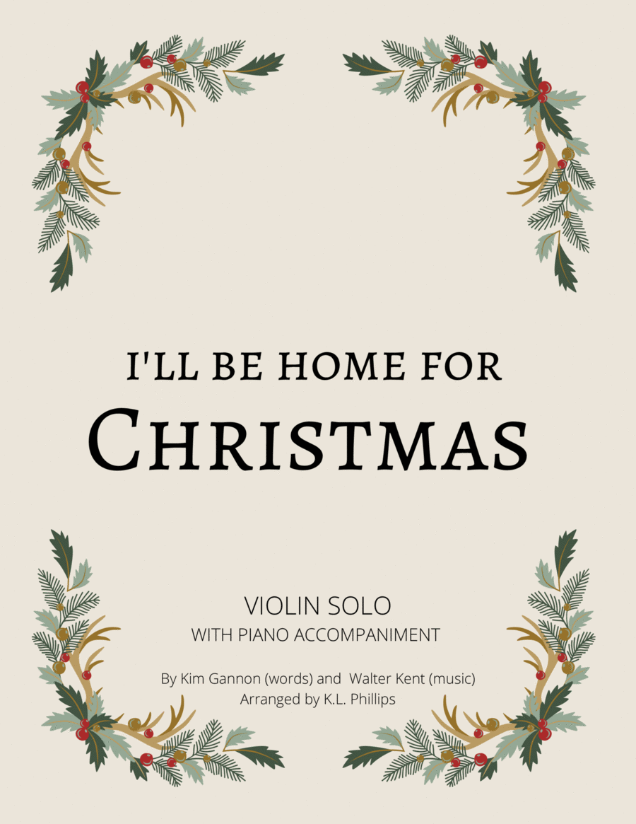 I'll Be Home For Christmas Violin Solo scores gallery preview page 1