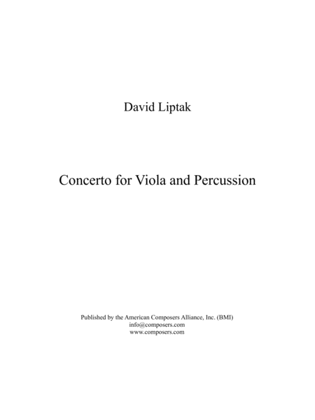 [Liptak] Concerto for Viola and Percussion Quartet