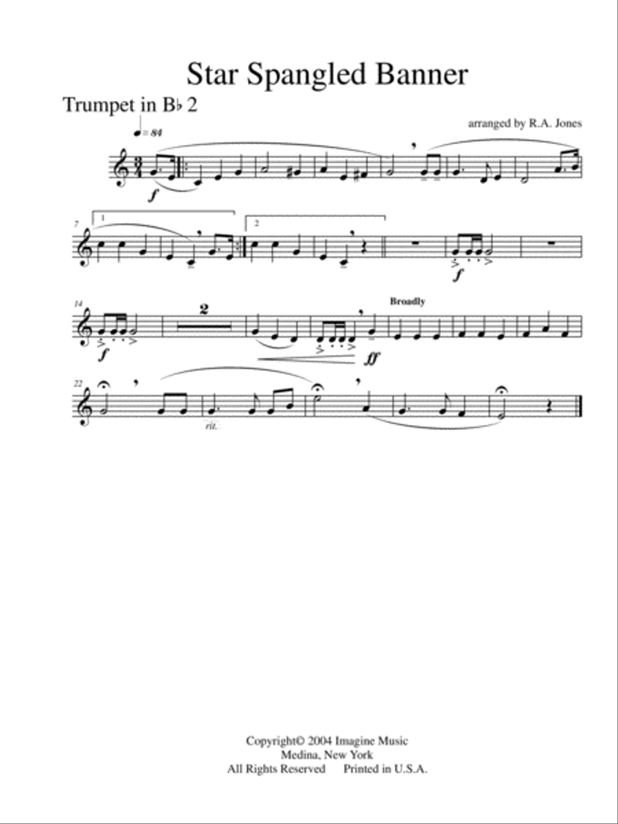 The Star Spangled Banner Brass Quintet scores gallery preview page 3