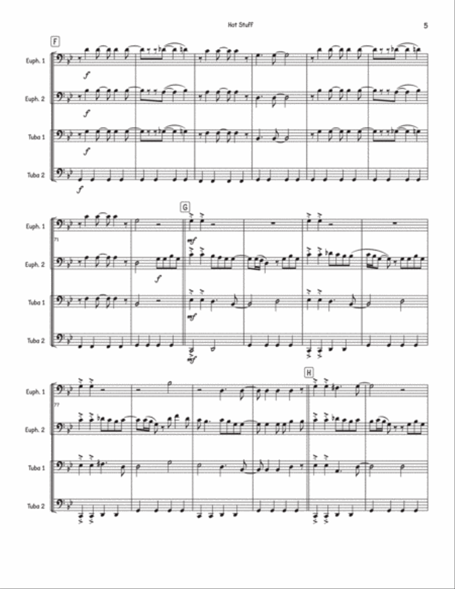 Hooked (Hot Stuff) Hooked (Hot Stuff) Brass Quartet scores gallery preview page 5