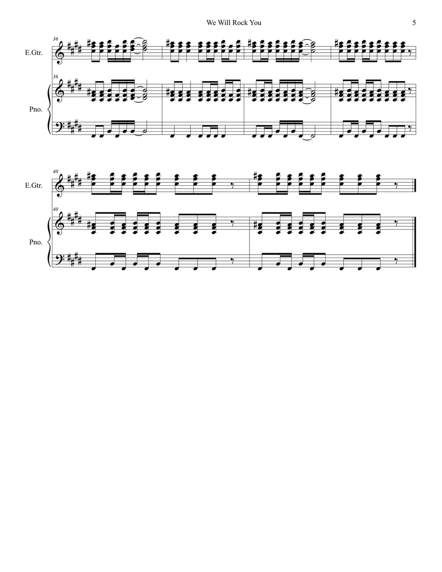 We Will Rock You Woodwind Ensemble scores gallery preview page 5