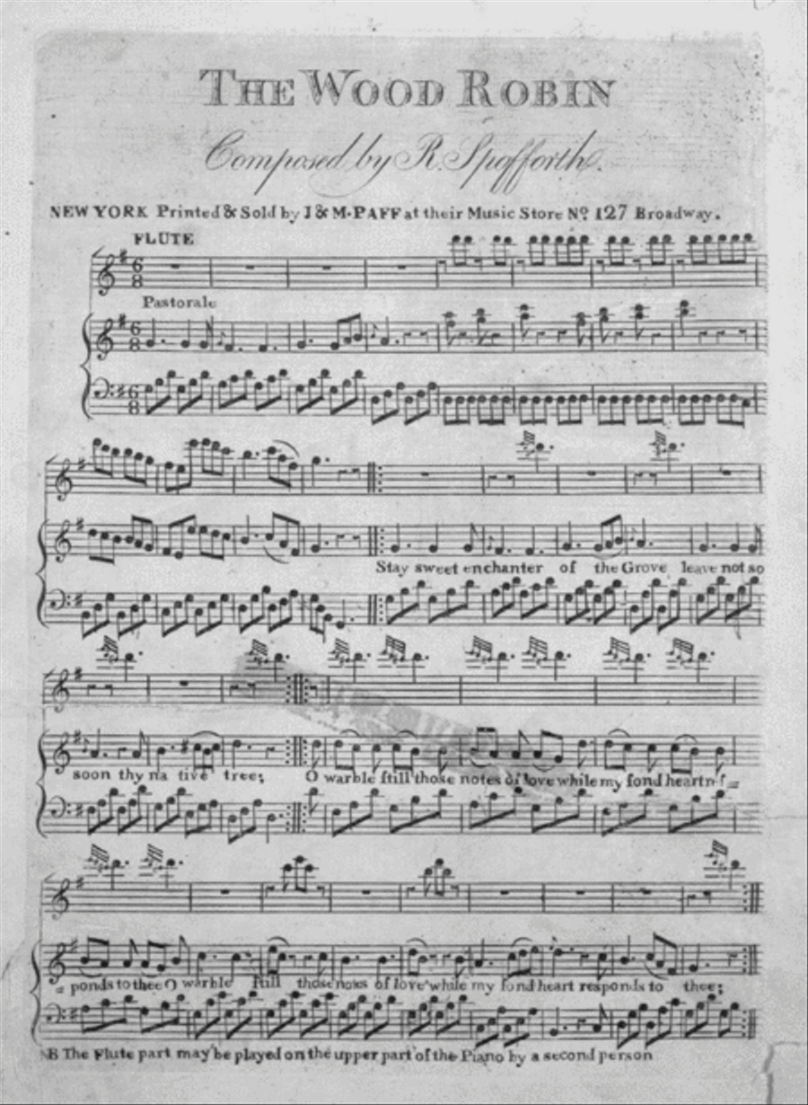 (1) The Wood Robin. (2) The Duke of York's March Flute scores gallery preview page 1