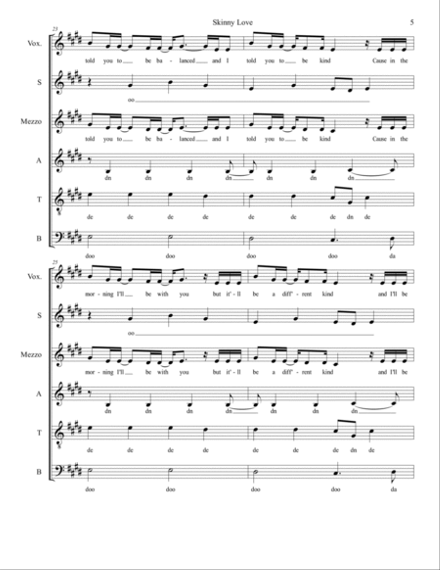 Skinny Love Skinny Love Divisi scores gallery preview page 5