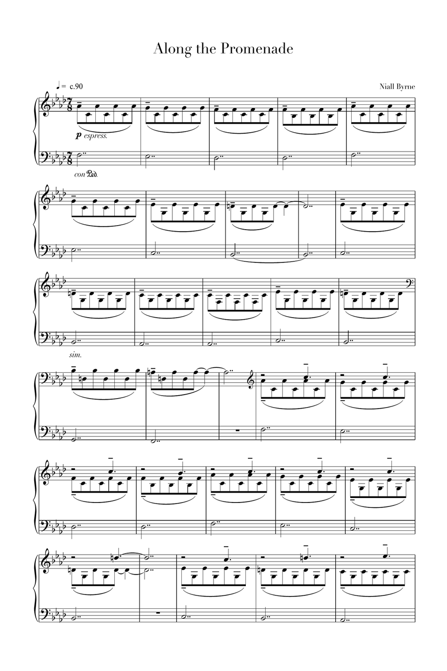 Along the Promenade Piano Solo scores gallery preview page 1