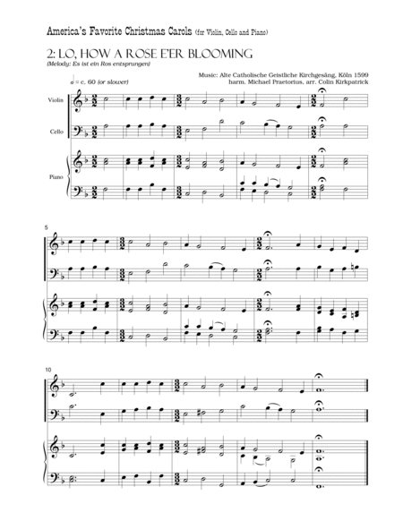 America's Favorite Christmas Carols arranged for Violin, Cello and Piano image number null