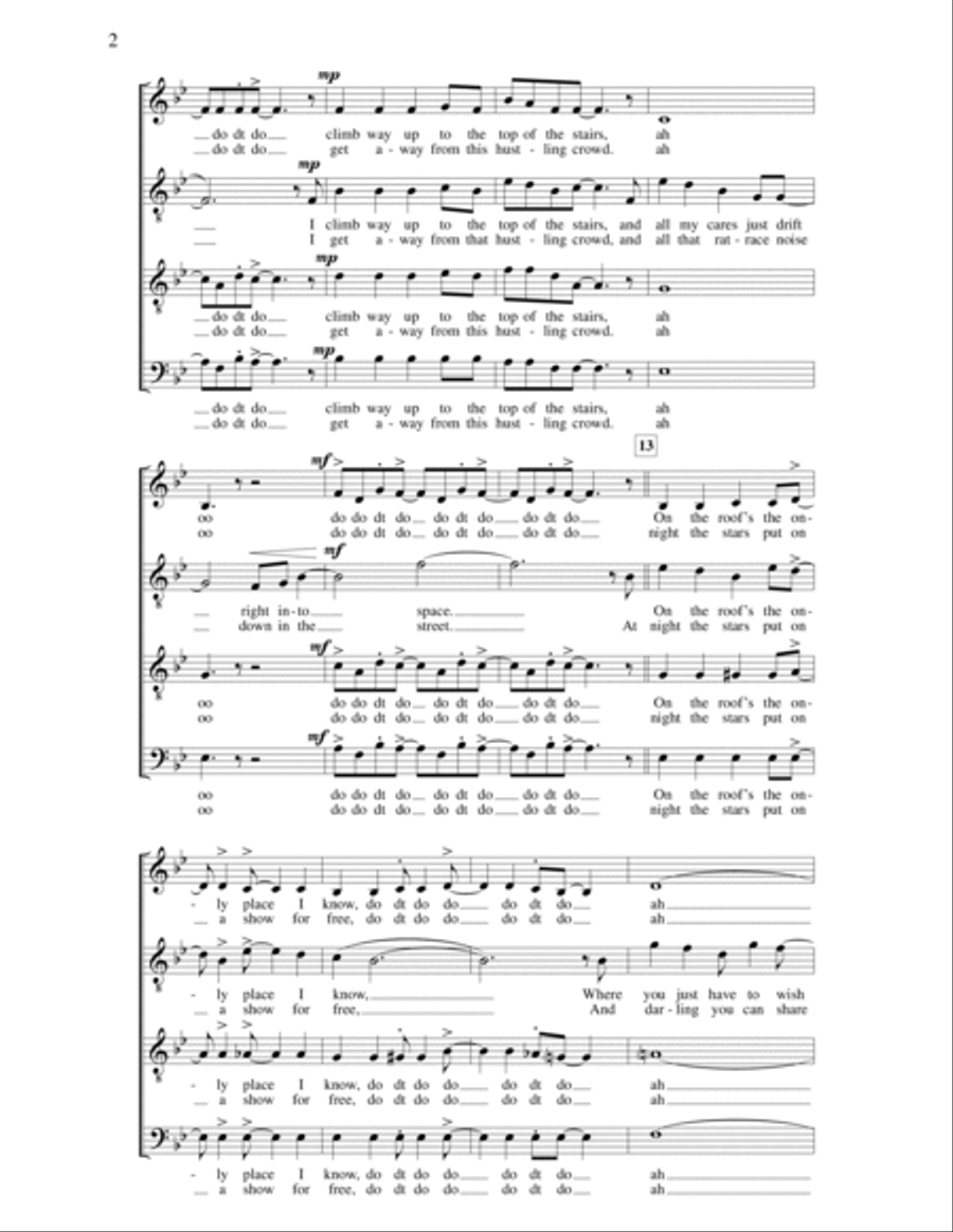 Up On the Roof 4-Part scores gallery preview page 2