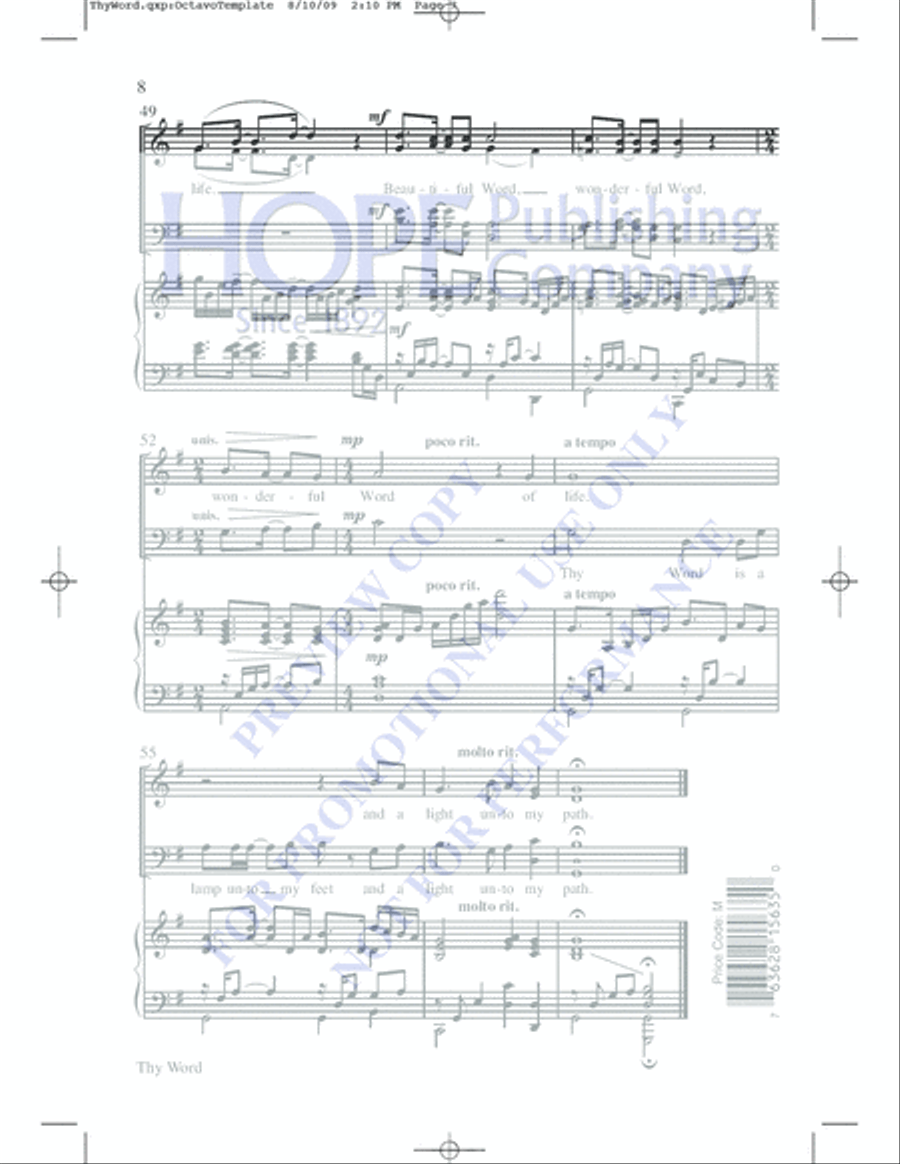 Thy Word Thy Word 4-Part scores gallery preview page 8