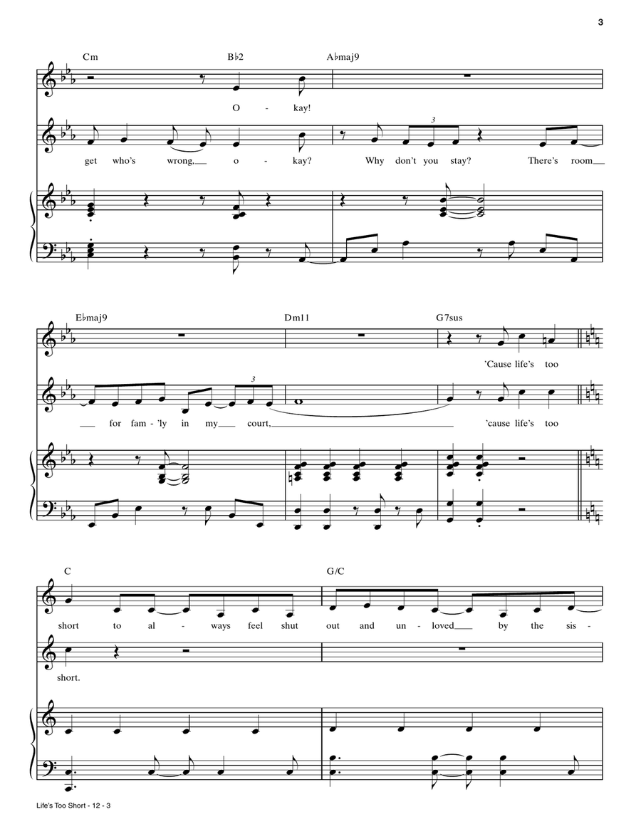 Life's Too Short Life's Too Short Voice scores gallery preview page 3