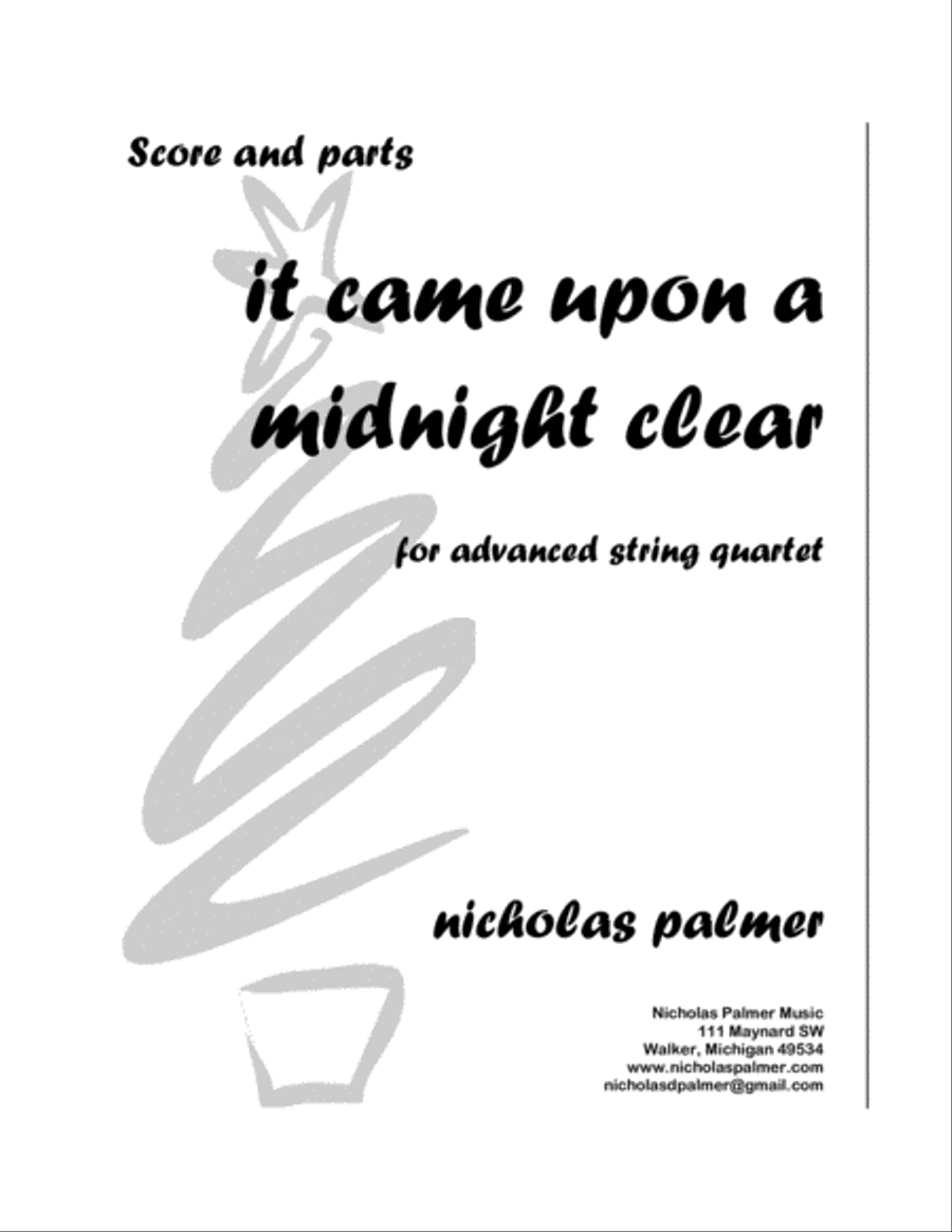 It came upon a midnight clear - A Christmas Nocturne String Quartet scores gallery preview page 1