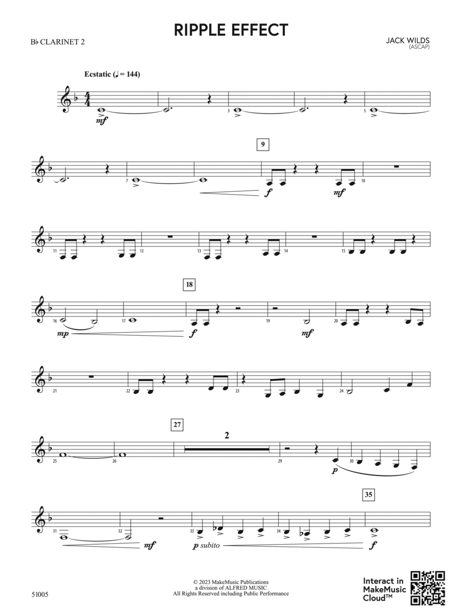 Ripple Effect: 2nd B-flat Clarinet Concert Band scores gallery preview page 1
