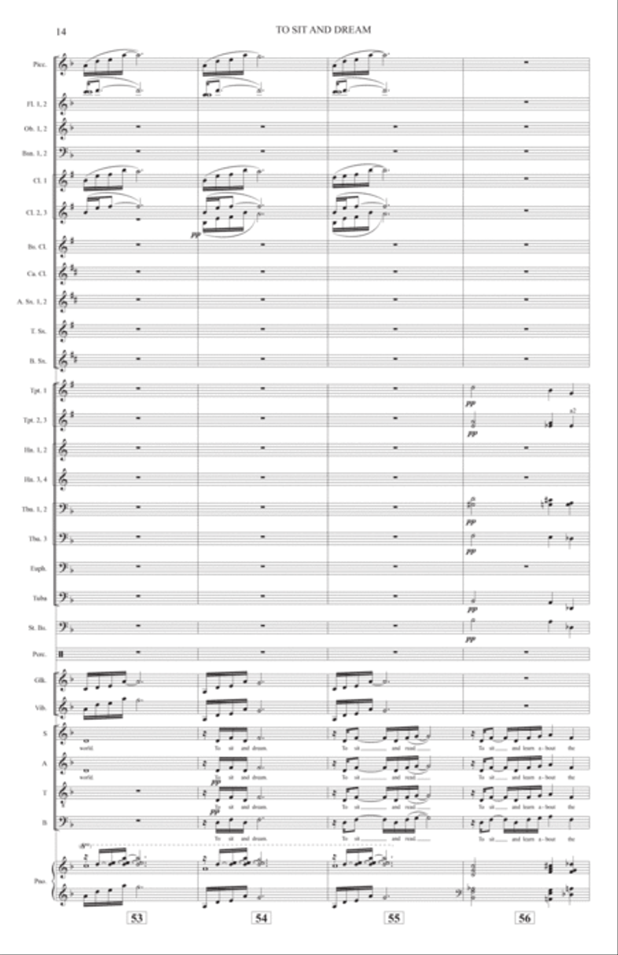 To Sit And Dream (Band Accompaniment) - Full Score Choir scores gallery preview page 14
