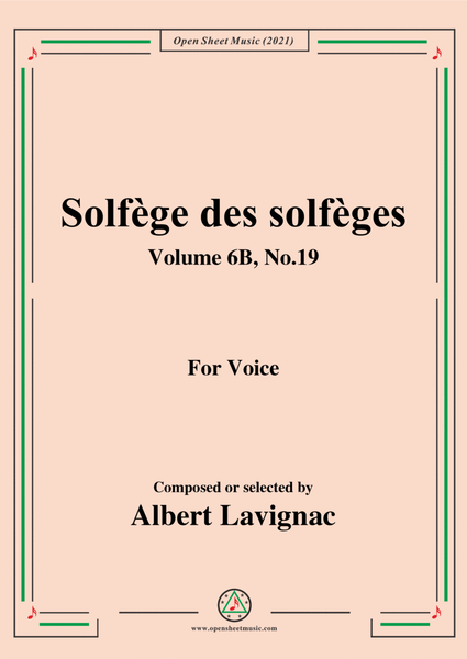 Lavignac-Solfege des solfeges,Volume 6B No.19,for Voice