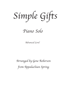 Book cover for Simple Gifts Advanced Piano Solo