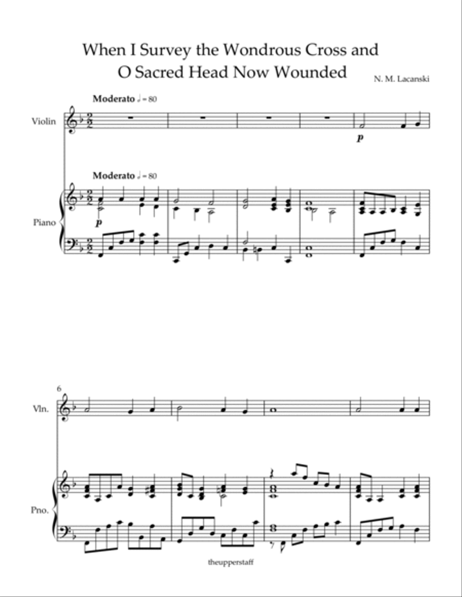 When I Survey the Wondrous Cross and O Sacred Head Now Wounded Violin Solo scores gallery preview page 2
