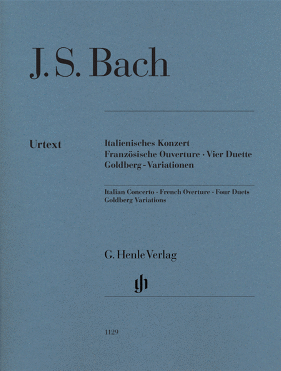 Book cover for Italian Concerto, French Overture, Four Duets, Goldberg Variations