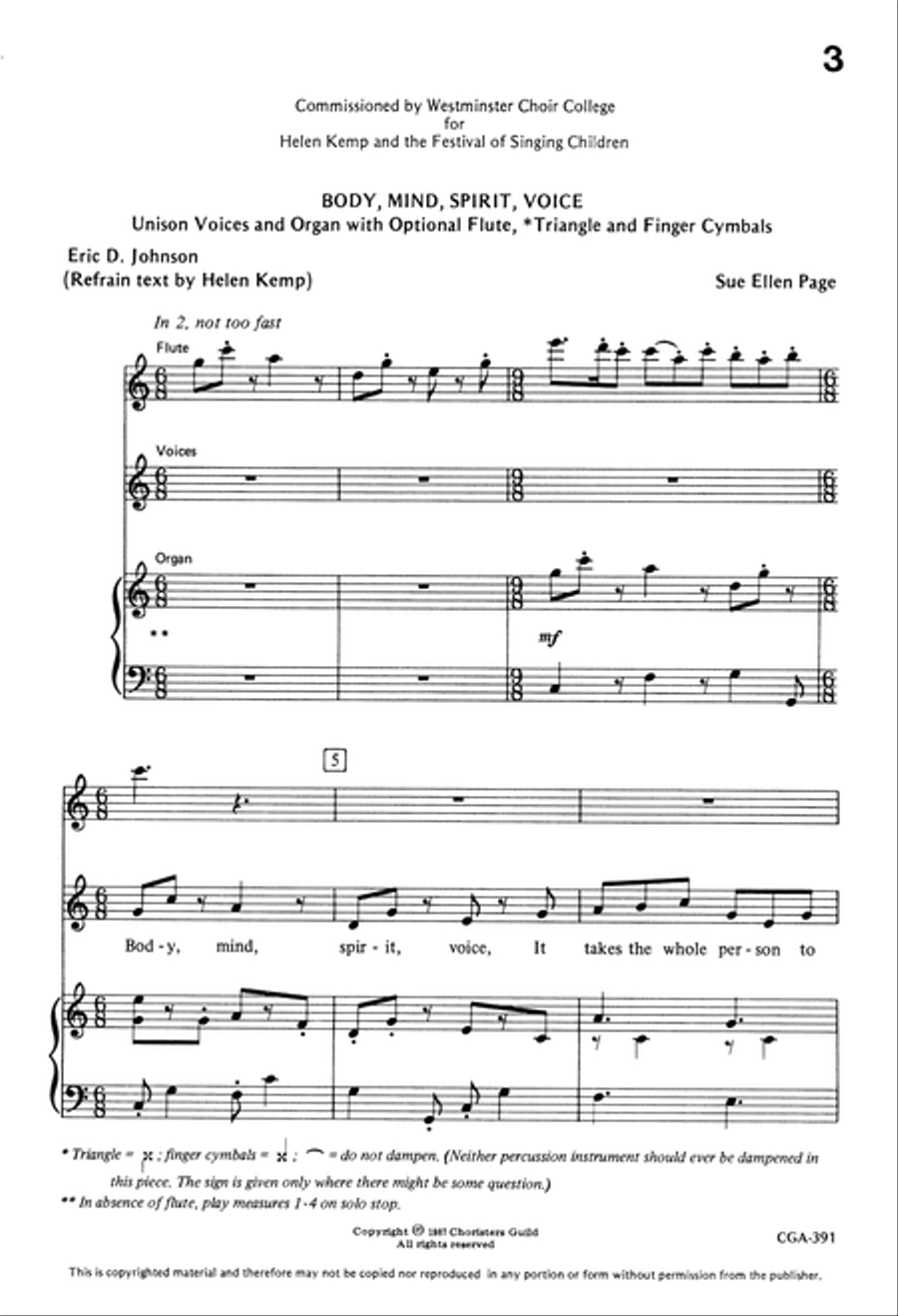 Body, Mind, Spirit, Voice Unison Choir scores gallery preview page 3