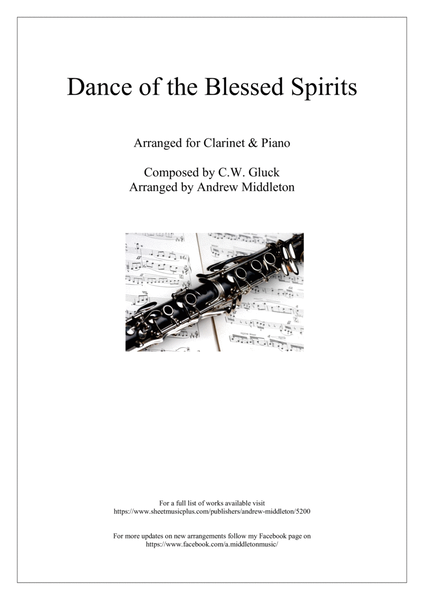 Dance of the Blessed Spirits arranged for Clarinet and Piano image number null