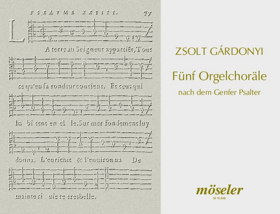 Five organ chorales from the Geneven psalter Organ scores gallery preview page 1