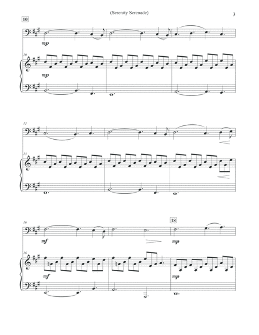 Serenity Serenade - Cello & Piano Piano scores gallery preview page 3