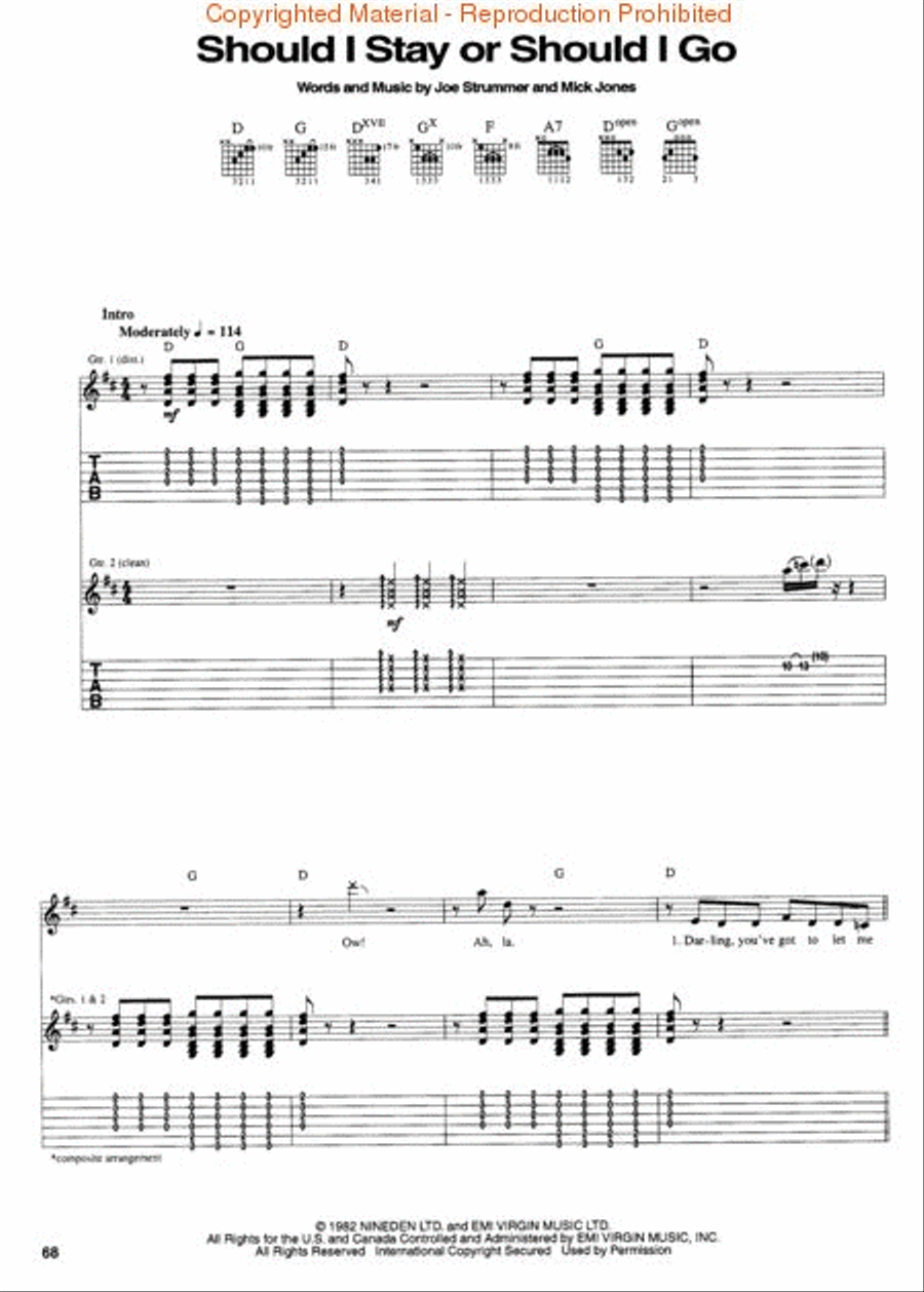 Best of The Clash Electric Guitar scores gallery preview page 3
