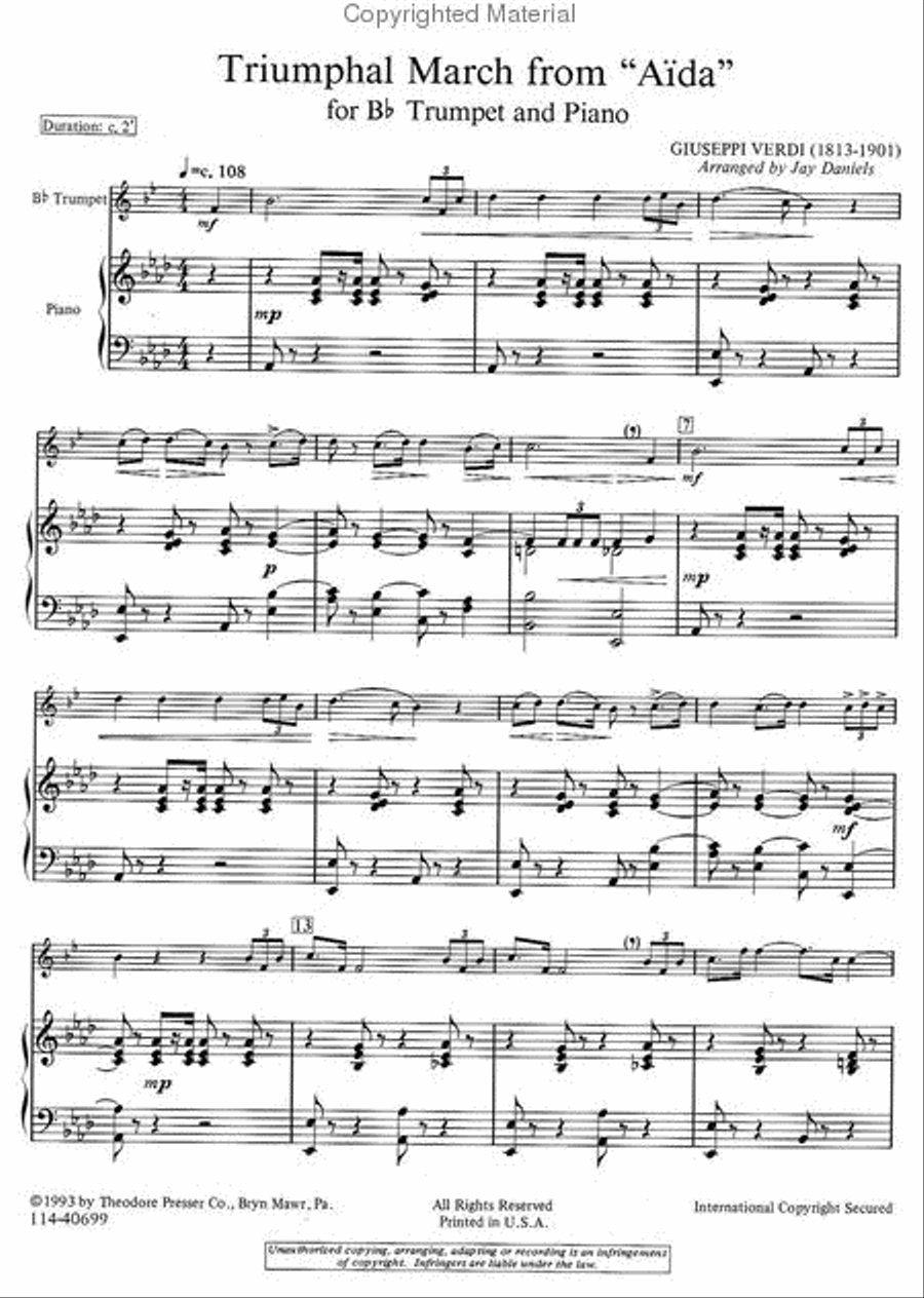Triumphal March, From 