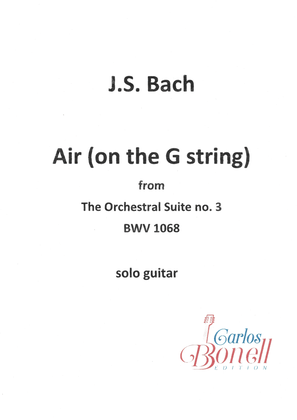 Book cover for Bach Air on the G string solo guitar Bonell