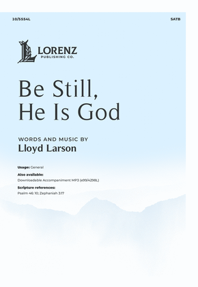 Book cover for Be Still, He Is God