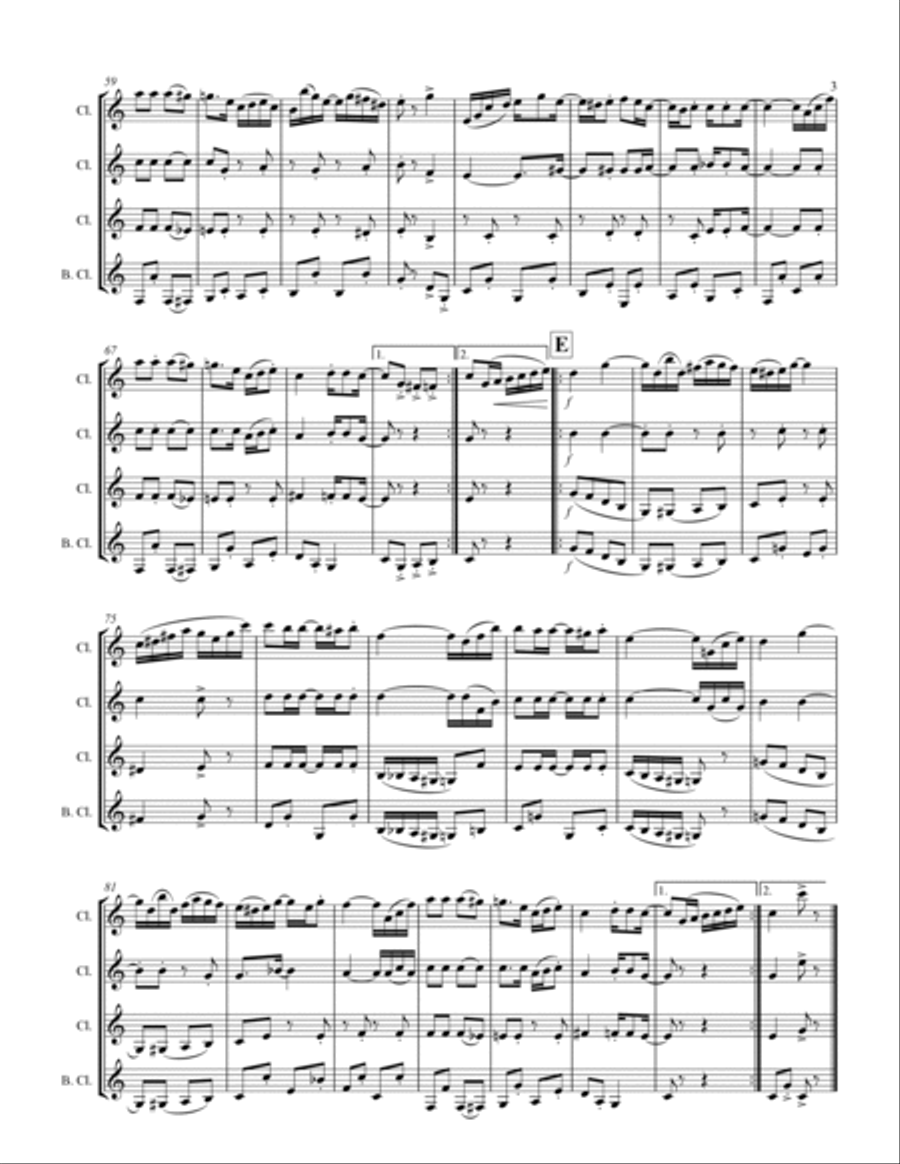 Joplin - “Weeping Willow” (for Clarinet Quartet) Clarinet Quartet scores gallery preview page 4