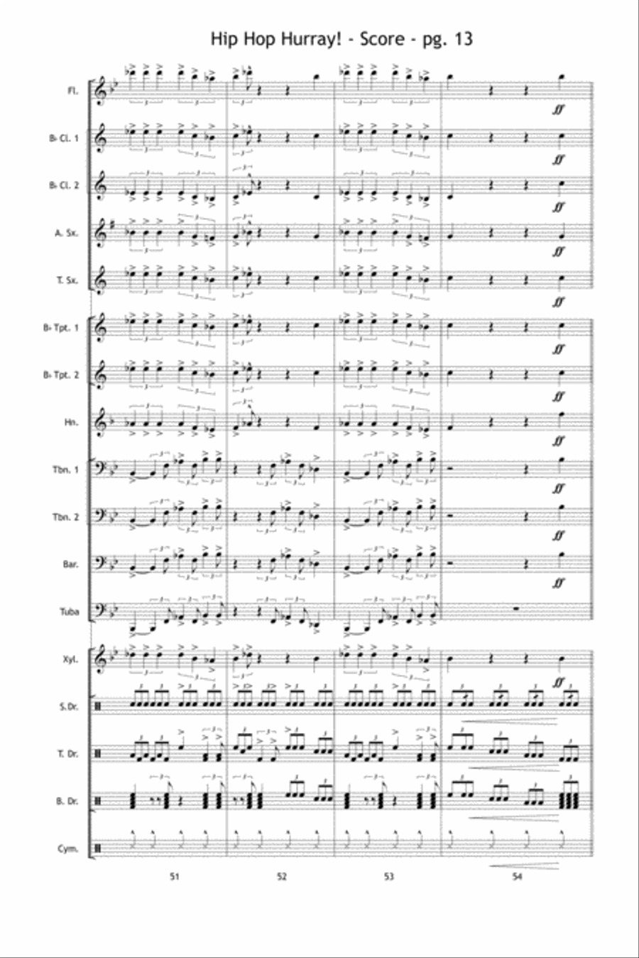 Hip Hop Hurray! Marching Band scores gallery preview page 14