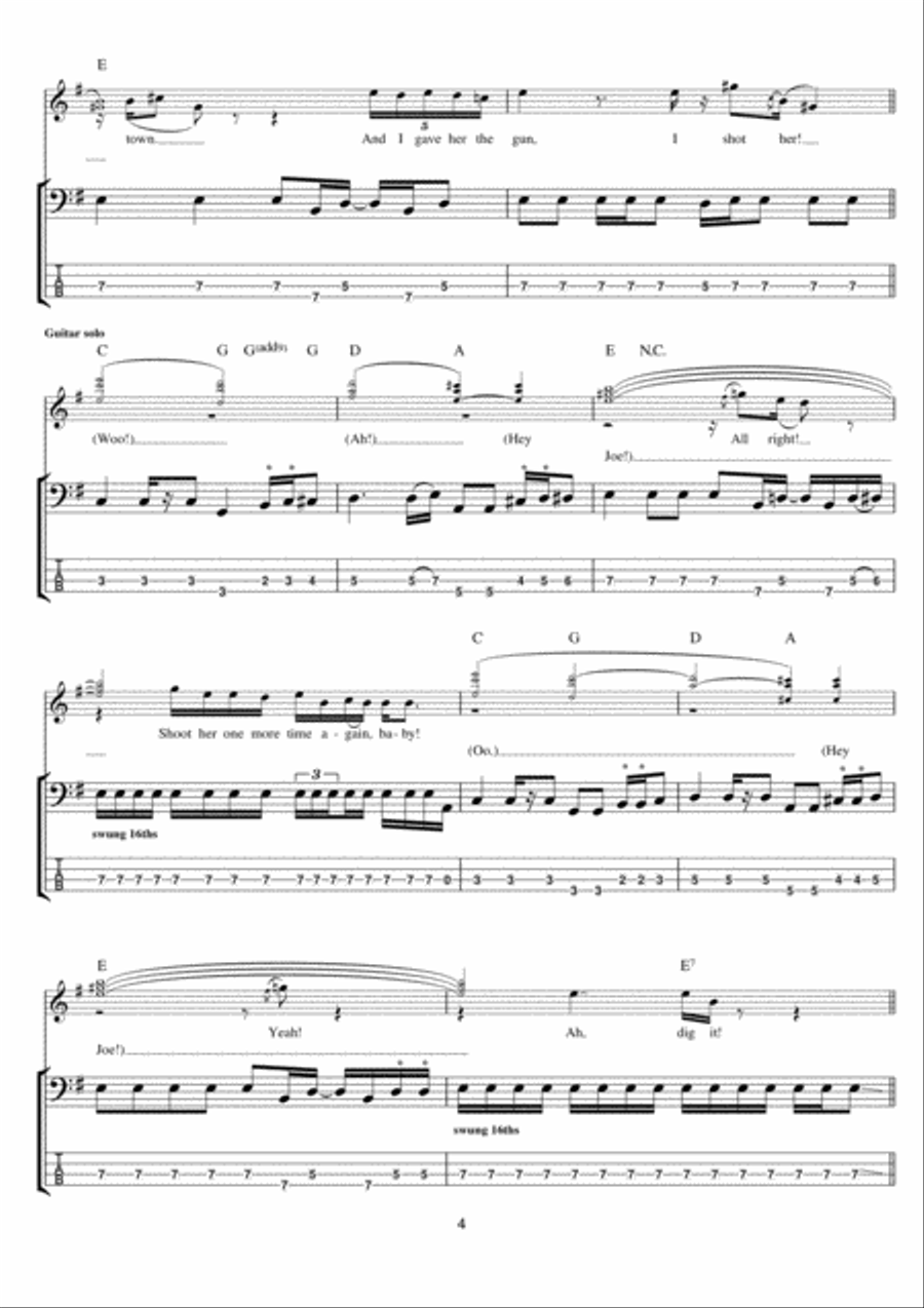 Hey Joe Guitar Tablature scores gallery preview page 4
