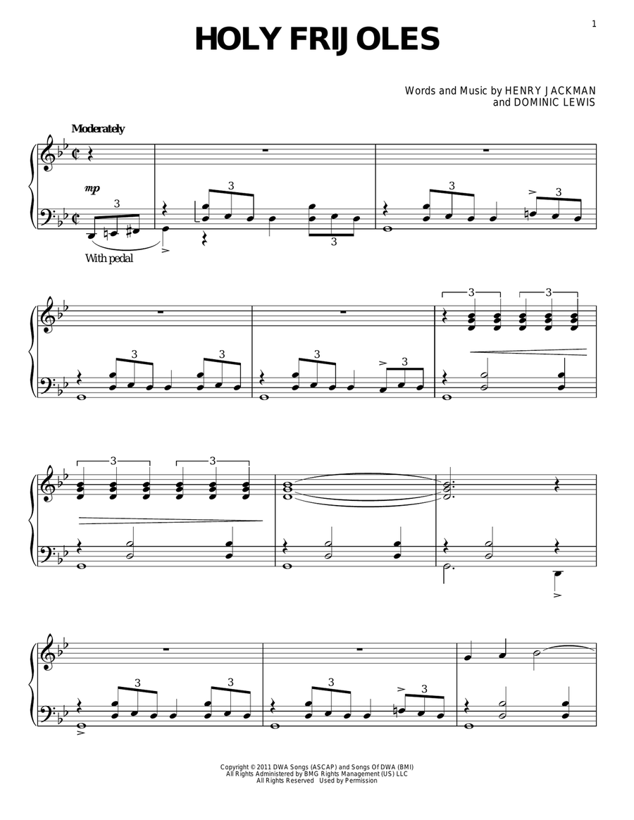 Holy Frijoles Holy Frijoles Piano Solo scores gallery preview page 1