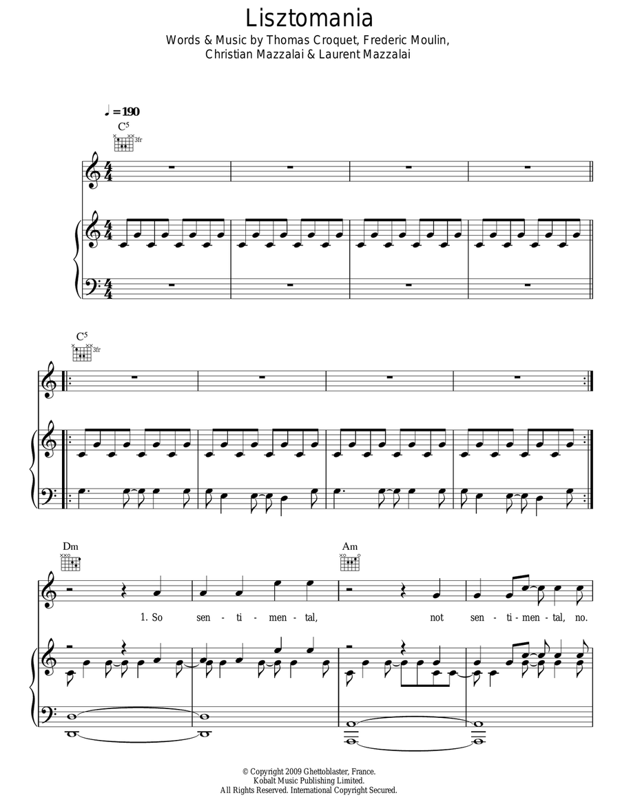 Lisztomania Acoustic Guitar scores gallery preview page 1