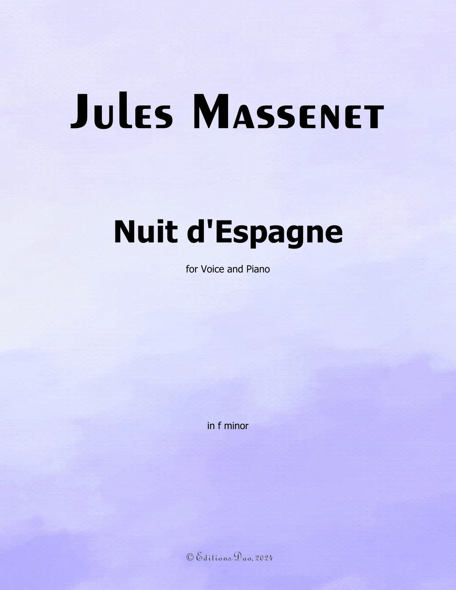 Nuit d'Espagne, by Massenet, in f minor