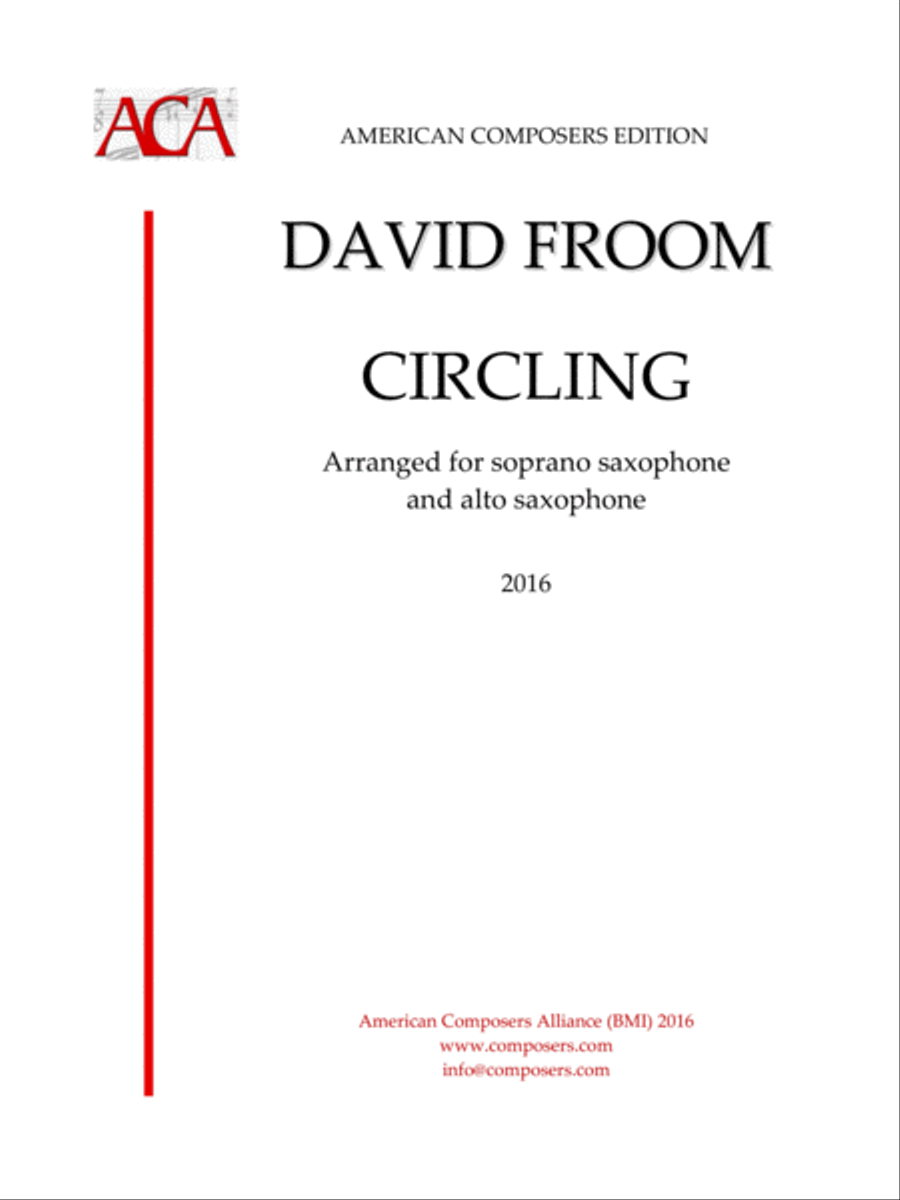 [Froom] Circling (Soprano and Alto Saxophones) Woodwind Duet scores gallery preview page 1