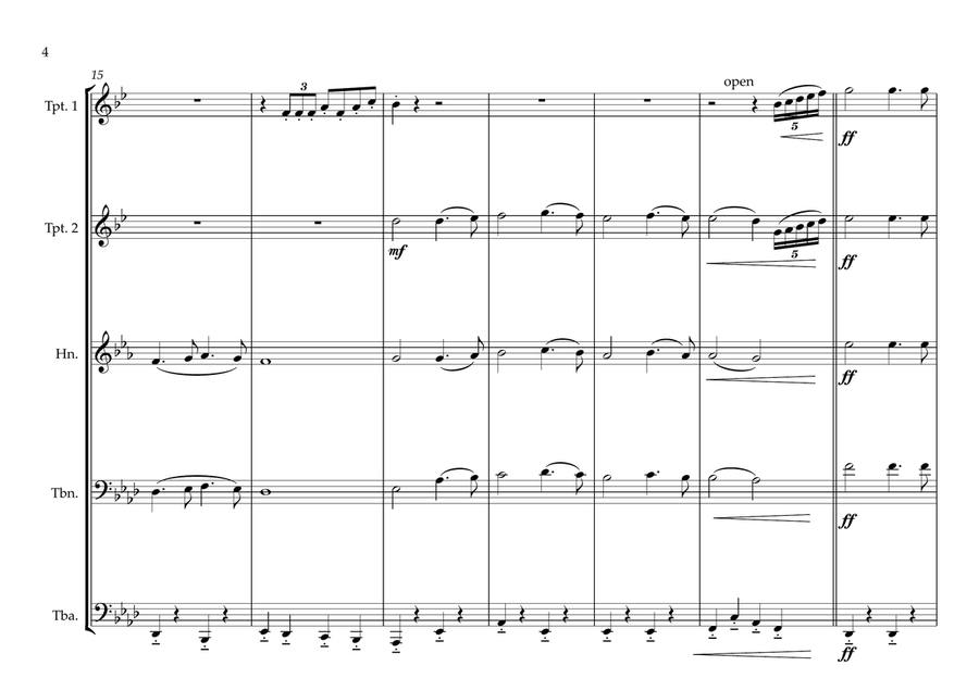 Monégasque (Monaco) National Anthem for Brass Quintet (MFAO World National Anthem Series) Brass Quintet scores gallery preview page 4