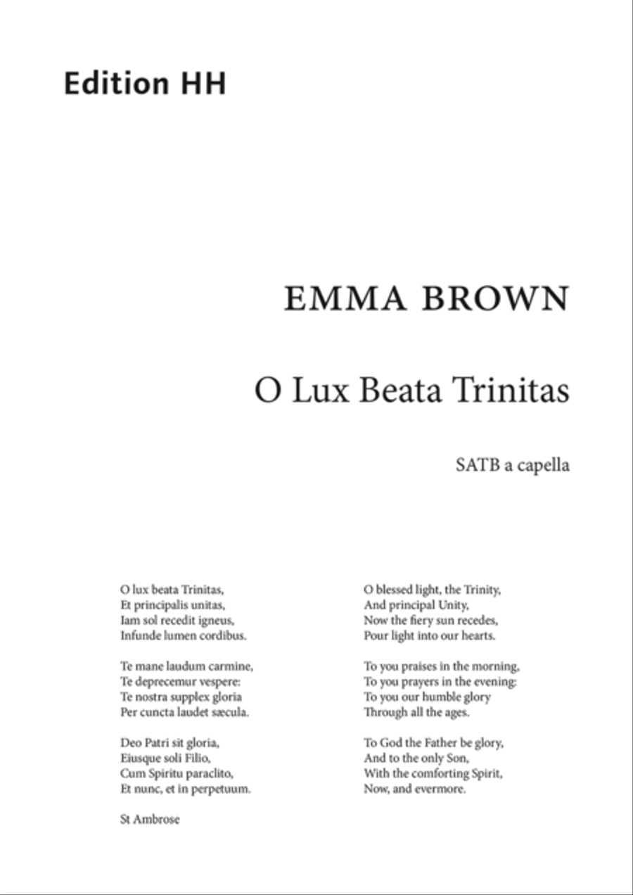 O Lux Beata Trinitas 4-Part scores gallery preview page 1