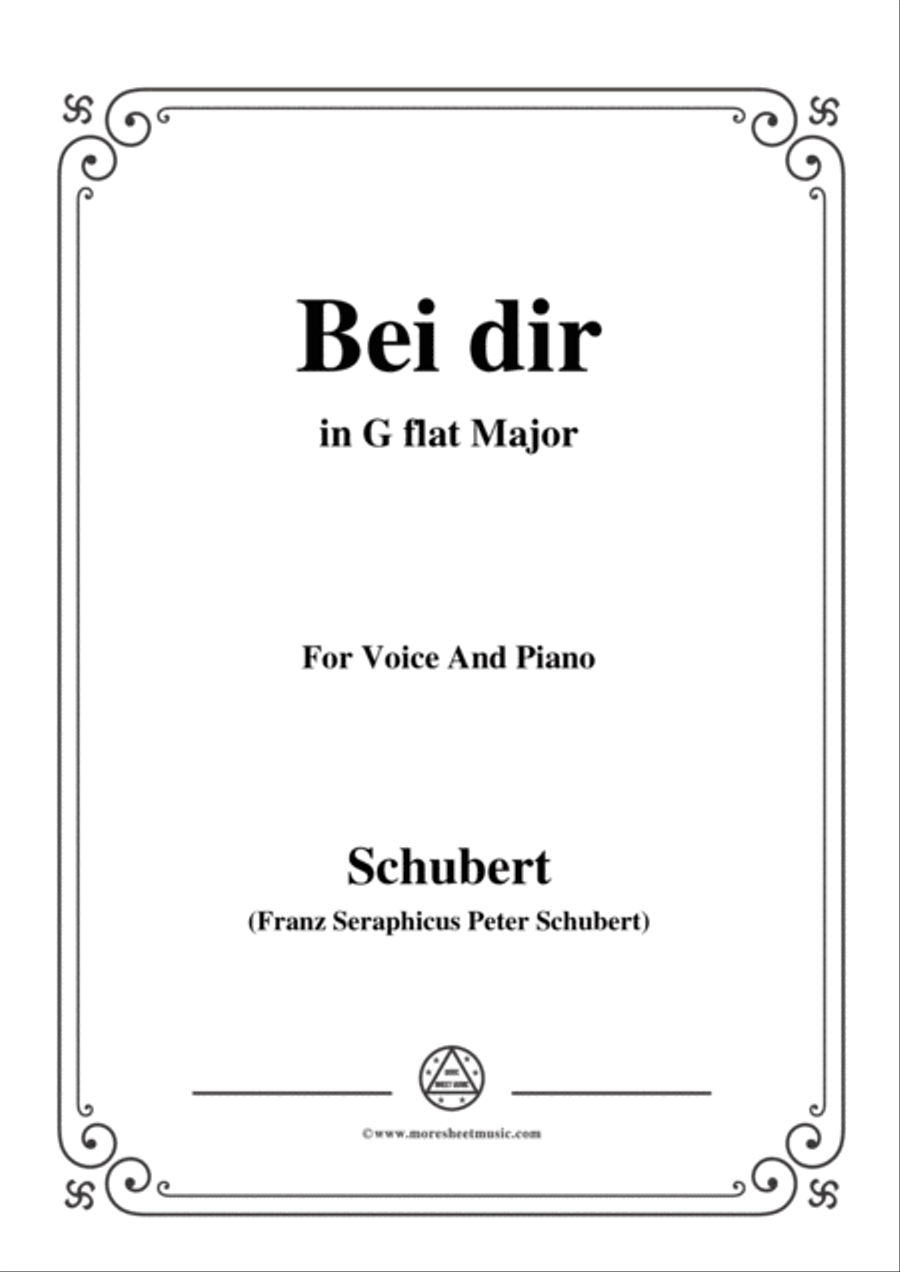Schubert-Bei dir,in G flat Major,Op.95,No.2,for Voice and Piano Voice Solo scores gallery preview page 1