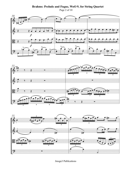 Brahms: Prelude & Fugue, WoO 9, for String Quartet image number null