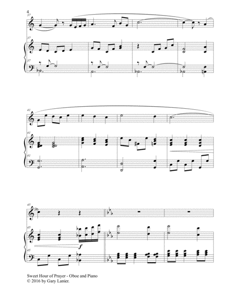 SWEET HOUR OF PRAYER (Duet – Oboe & Piano with Score/Part) image number null
