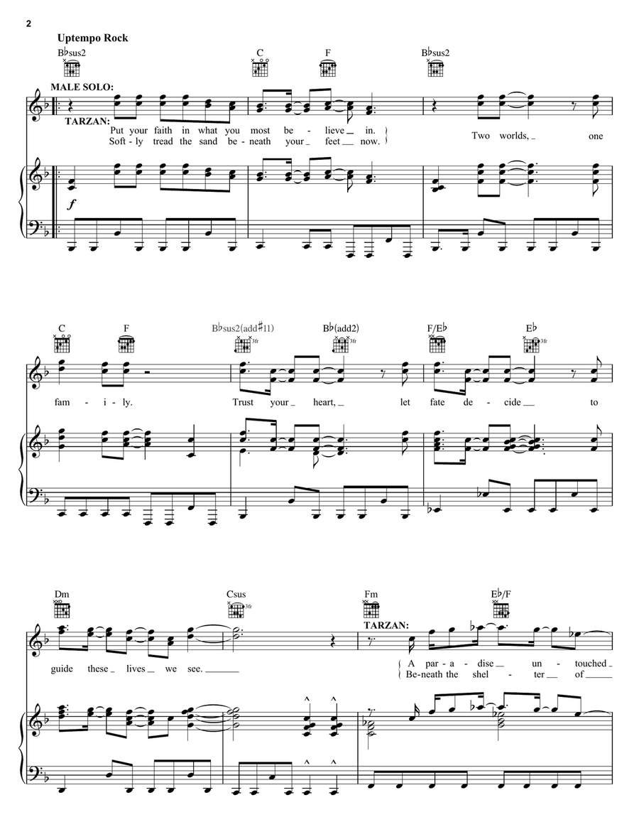 Two Worlds Piano, Vocal, Guitar scores gallery preview page 2