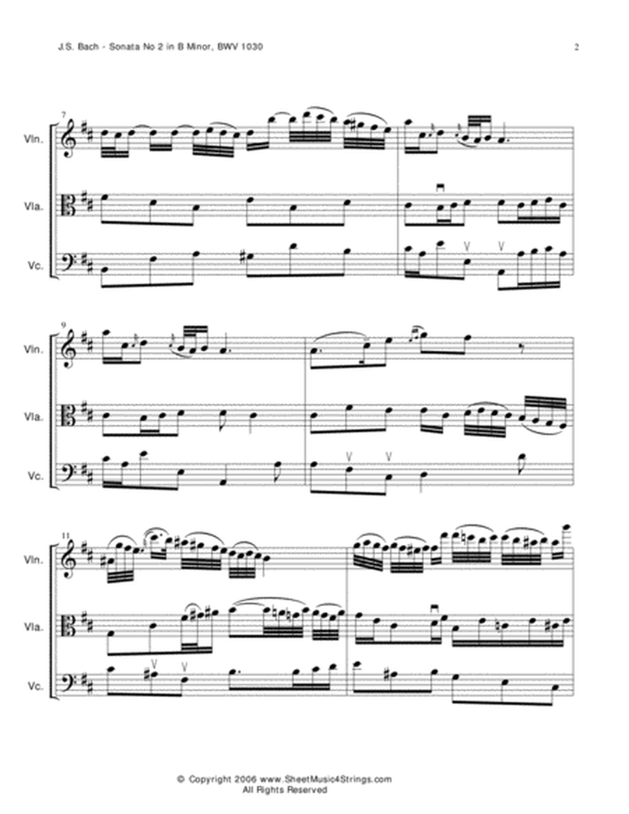 Bach, J.S. - Andante (from BWV 1030) for Violin, Viola and Cello image number null