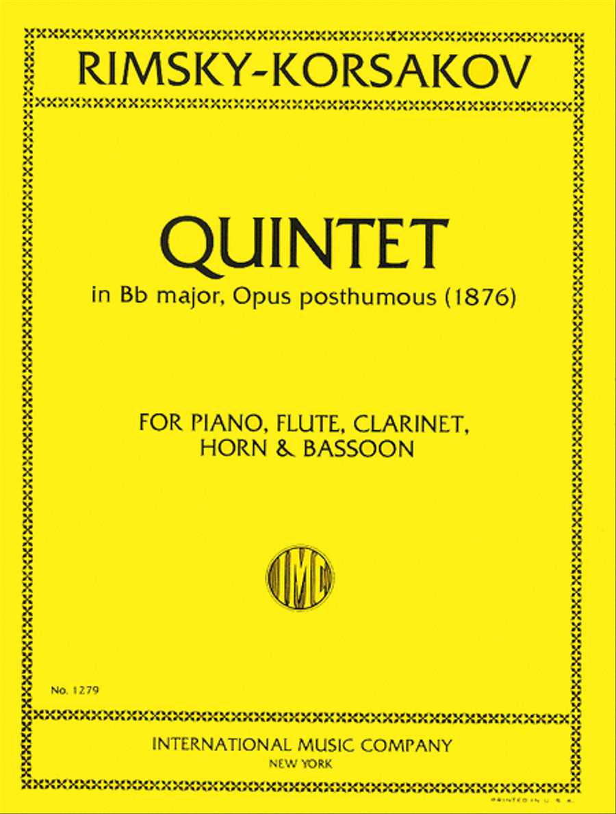 Quintet In B Flat Major For Flute, Clarinet, Horn, Bassoon & Piano Bassoon scores gallery preview page 1