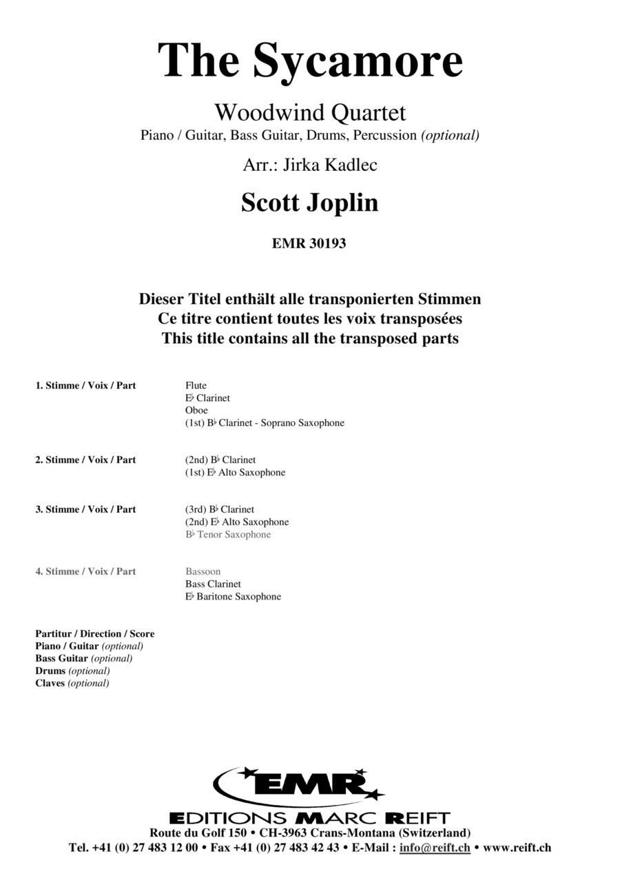 The Sycamore The Sycamore Woodwind Quartet scores gallery preview page 1