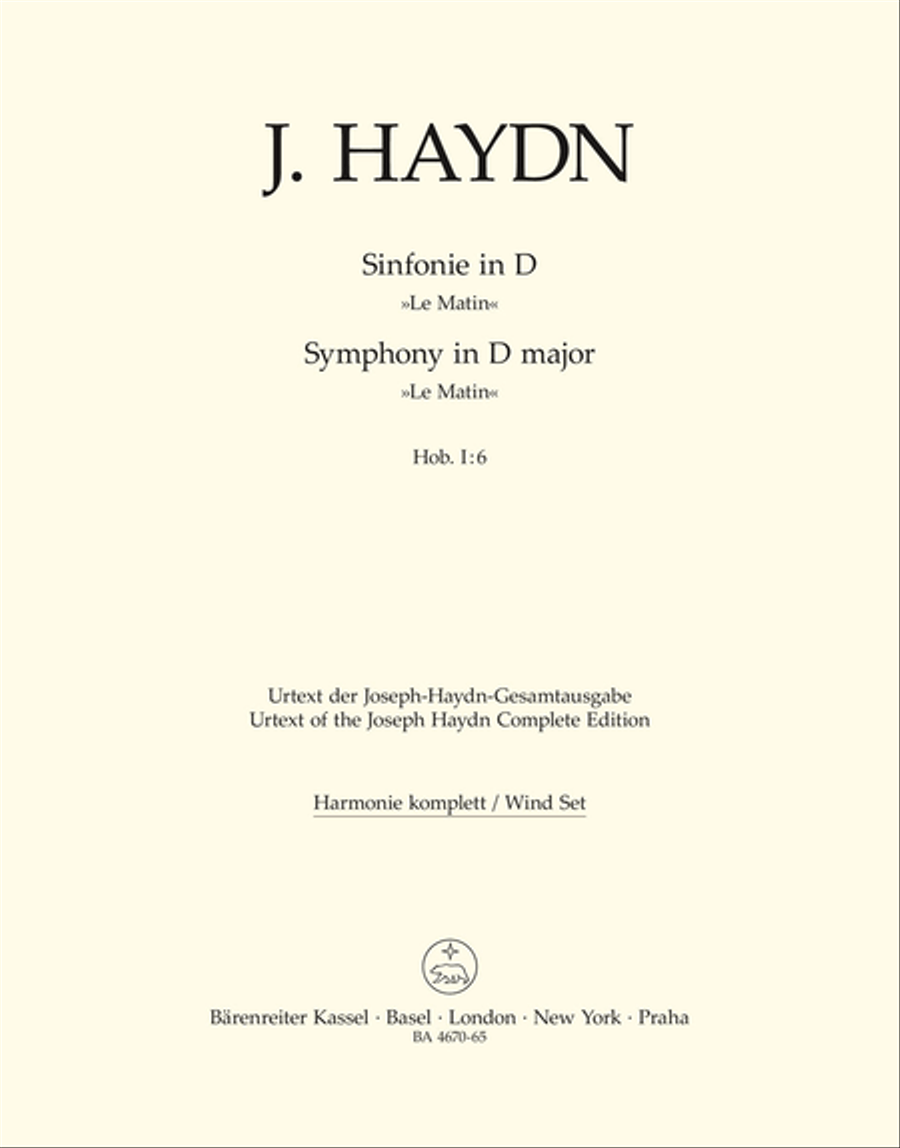 Symphony No. 6 Hob. I:6 'Le Matin' Bassoon scores gallery preview page 1